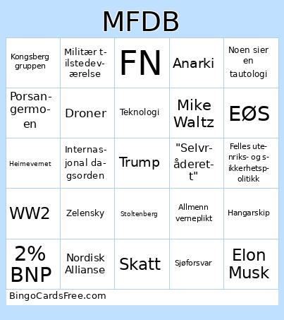 Machiavellis Forsvarspolitikk Debatt Bingo