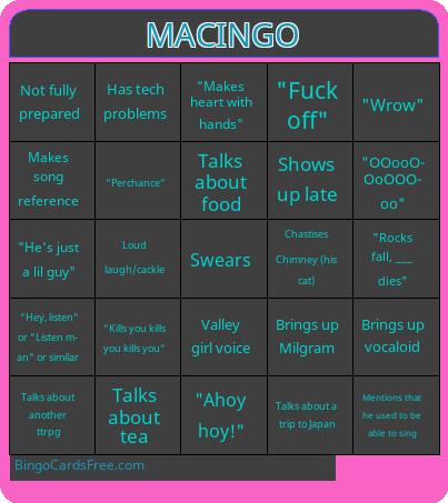 MACINGO Bingo