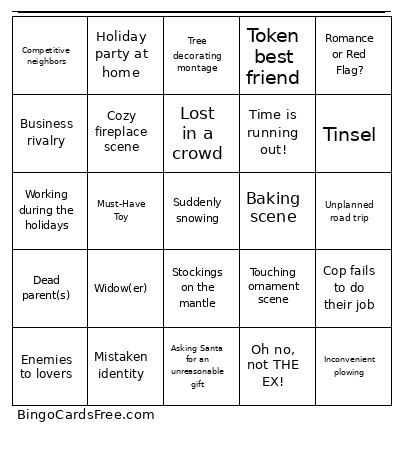 Mads About The Holidays Bingo Card