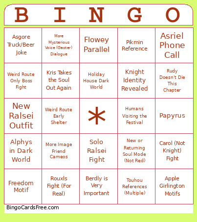 Mafsd Bingo Card