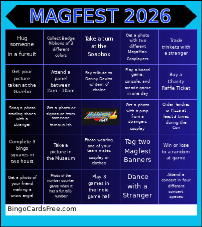 MAGFEST 2026 Bingo Card