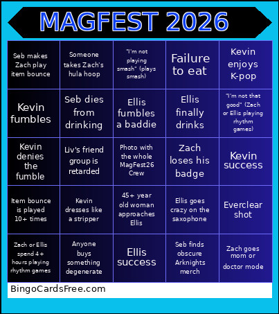 MAGFEST 2026 Bingo Card