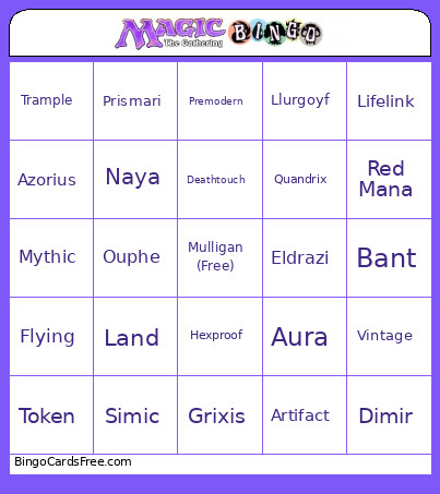 Magic Bingo Card