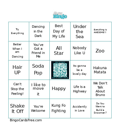 Magical Movies Bingo Card