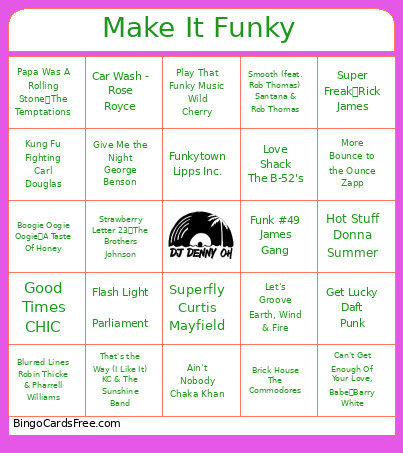 Make It Funky Bingo Card