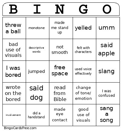 Make The Bible Lesson Come Alive Bingo Card