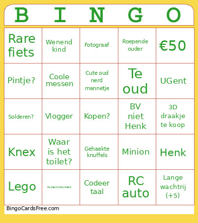 Makersfaire 2026 Bingo Card