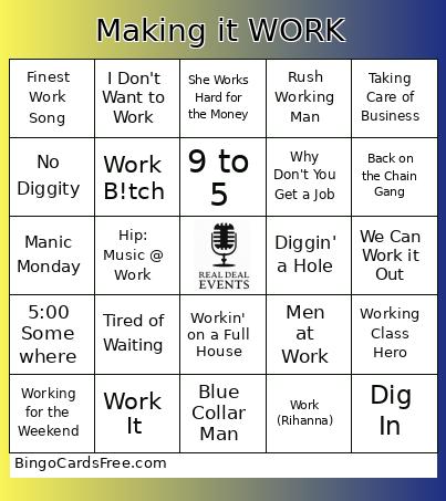 Making it WORK Bingo