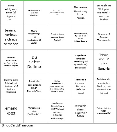 Malaga Bingo Card