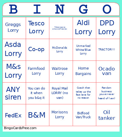 Man Bingo Card