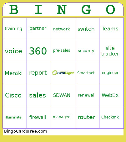 Managed Services Bingo Card