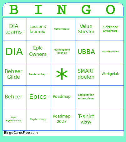Management Bingo Card