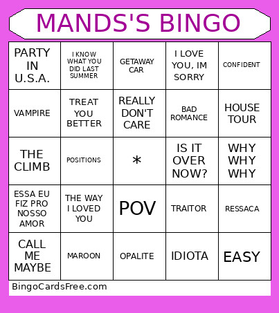 MANDS'S Bingo Card