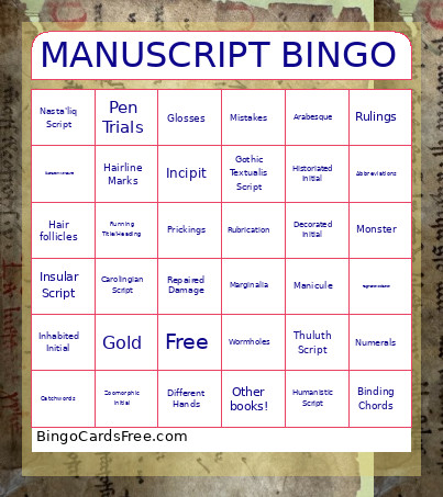 MANUSCRIPT Bingo Card