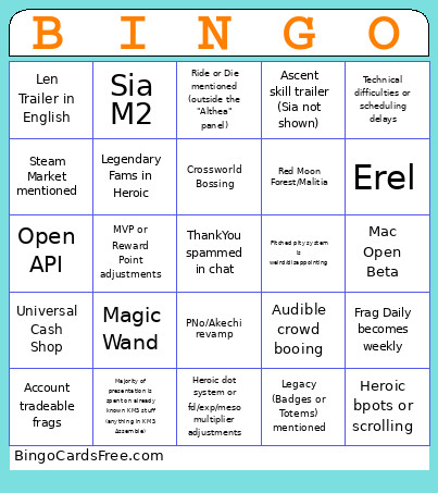 Maple Con 2025 Bingo Card