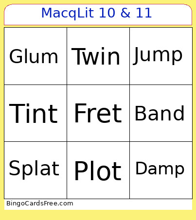 MaquLit 10 & 11 Bingo Card