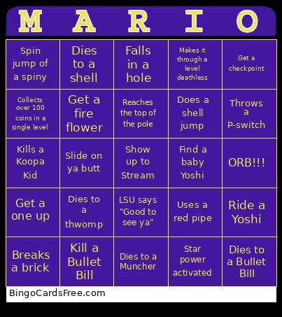 Mar10 Day Bingo Cards Free Pdf Printable Game, Title: MARIO