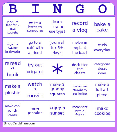 March Bingo Card