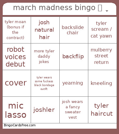 March Madness ࣪ ִֶָ Bingo Card