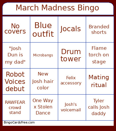 March Madness Bingo Card