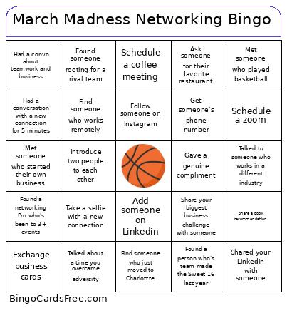 March Madness Networking Bingo