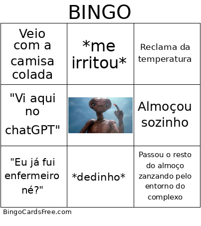 Marcos Fez Isso Hoje? Bingo Card