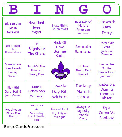 Mardi Gras Vibes Bingo Card