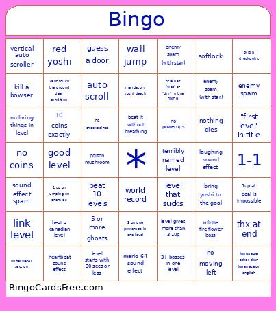 Mario maker 2 normal bingo