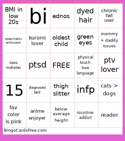 Marker's Bingo Card