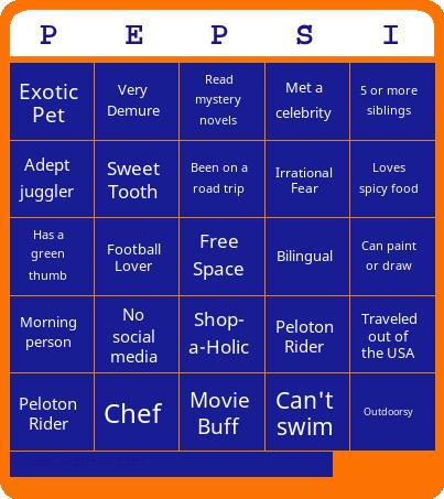 Market Mixer Bingo Cards Free Pdf Printable Game, Title: PEPSI