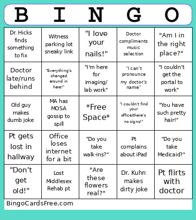 Marlborough Bingo Card