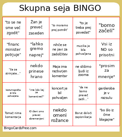 Marolt Seja Bingo Card 2