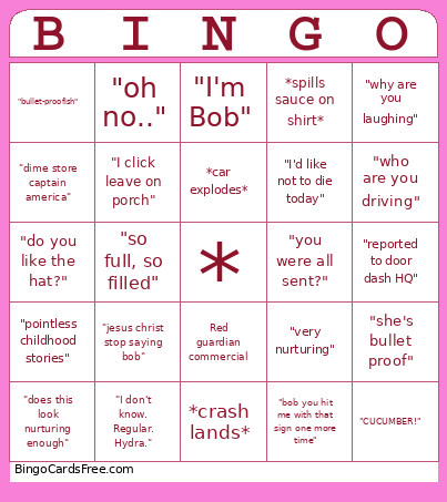 Marvel Bingo Card