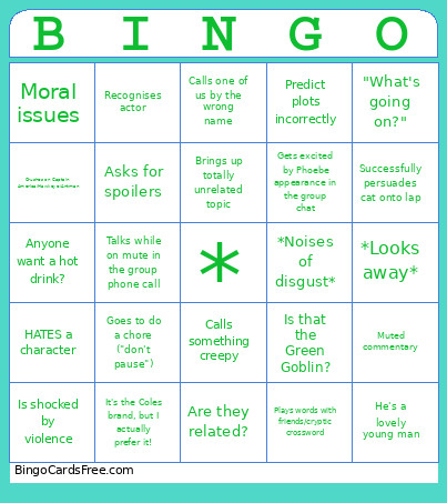 Marvel Bingo Card
