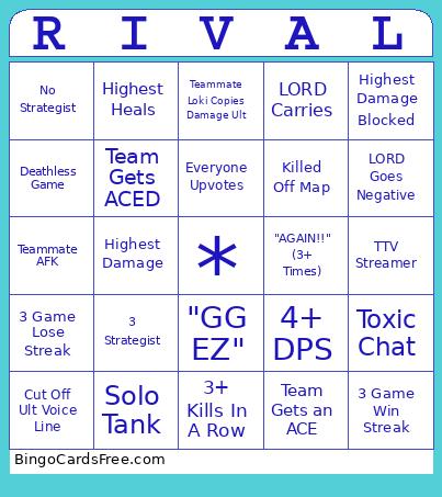 Marvel Rival Sheet 4 Bingo Card