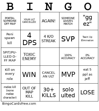 Marvel Rivals Bingo