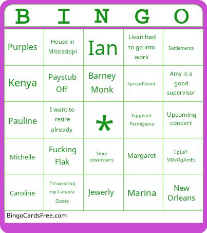 Mary in the Morning Bingo Cards Free Pdf Printable Game, Title: BINGO