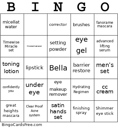 Mary Kay Bingo Card 2