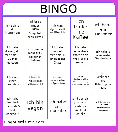 Master Weihnachtsfeier Bingo Card