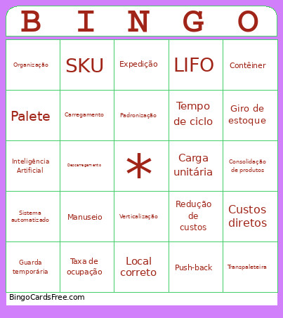 Material_uc Logistica Bingo Card
