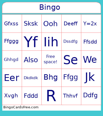 Matheiiiiii Bingo Card