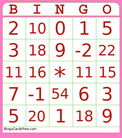 MATRIX Bingo Card