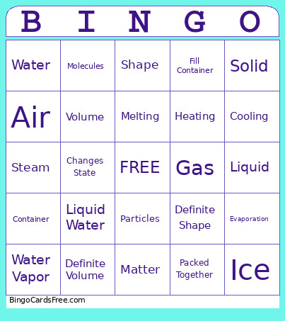 Matter Bingo Card