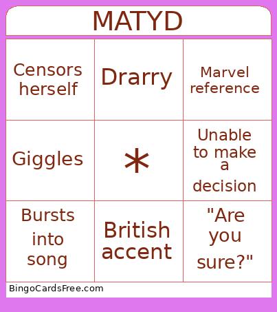 Maty Bingo Card