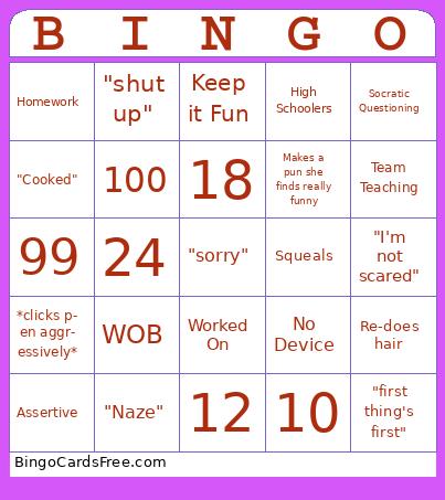 May 2 Meeting Bingo