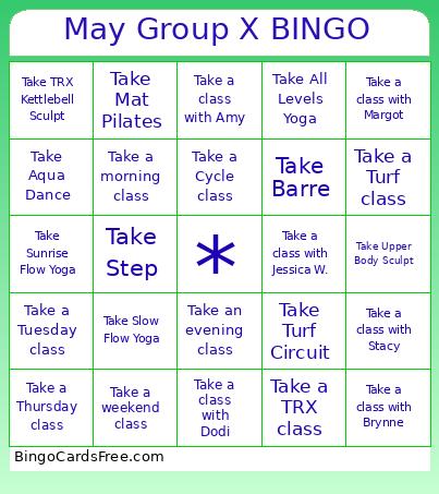 May Group X Bingo Card
