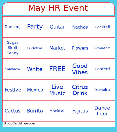 May HR Event Bingo Card