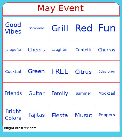May HR Event Bingo Card
