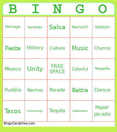 May Party Bingo Card