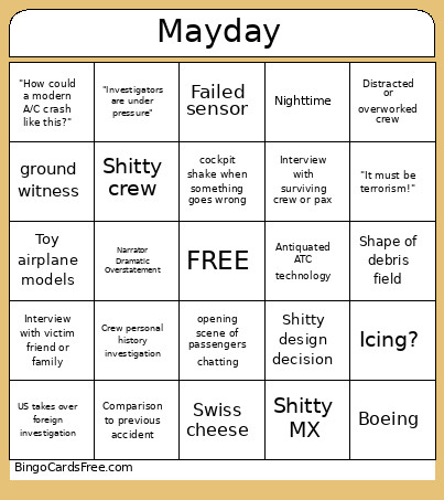Mayday Bingo Card